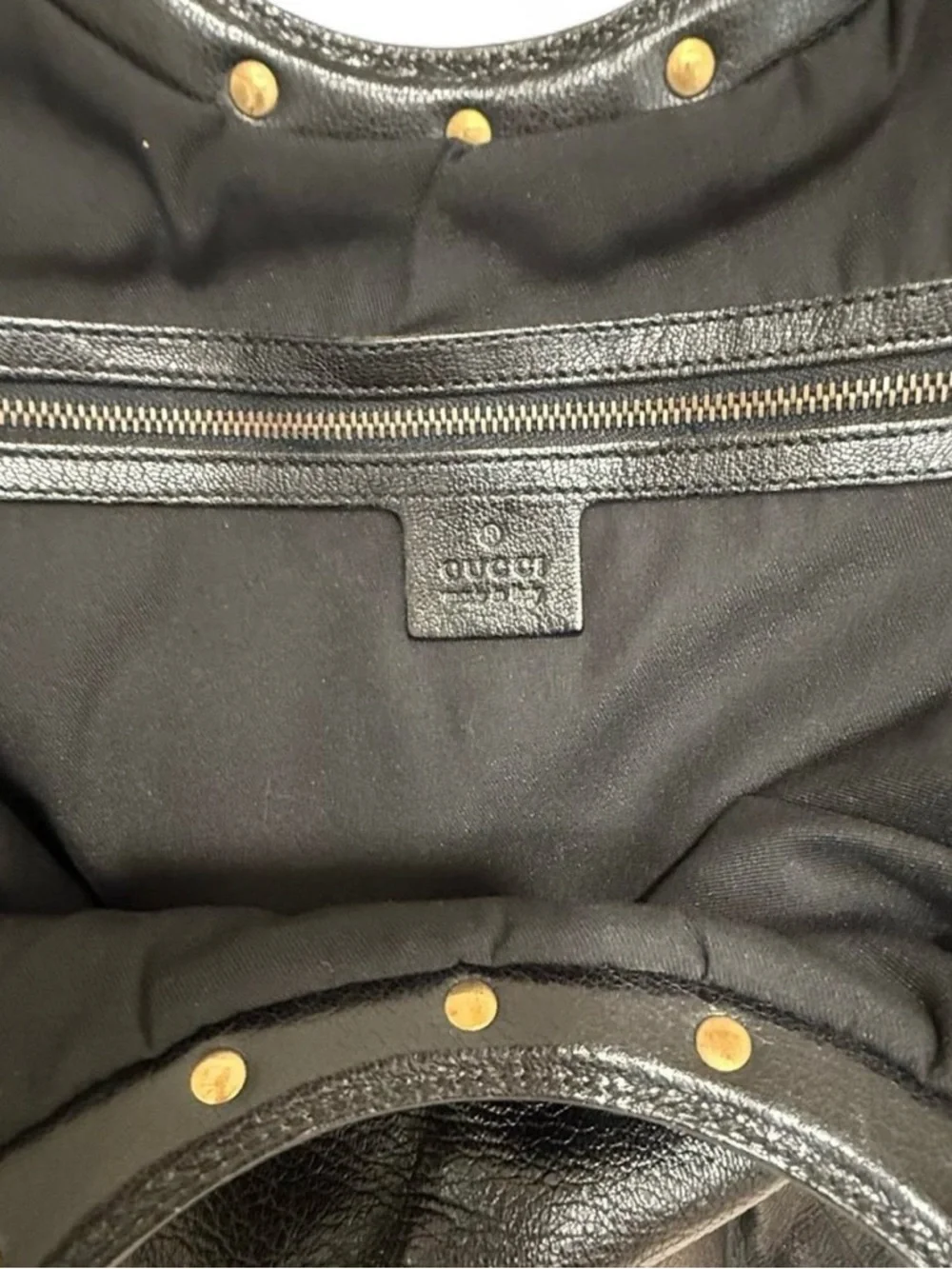 Vintage Gucci Bamboo Handle Black Leather Hobo Bag Large | Rare Classic Italy - Picture 2 of 4